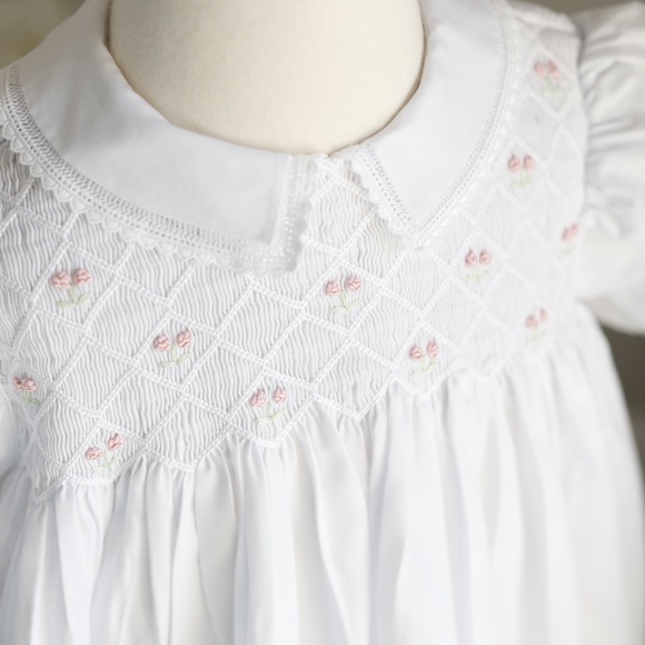 Smocked White Dress Vintage Feltman Brothers 24 Months Portraits Party Like New - Picture 2 of 7
